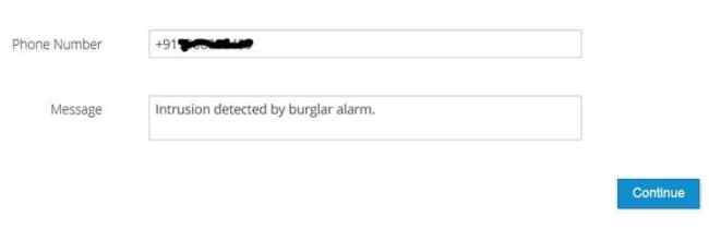 Enter Phone number and Message